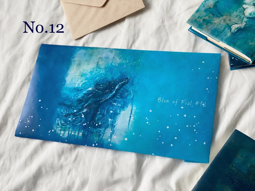 蝋引きブックカバー/Blue of Fial