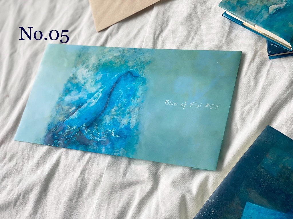 蝋引きブックカバー/Blue of Fial