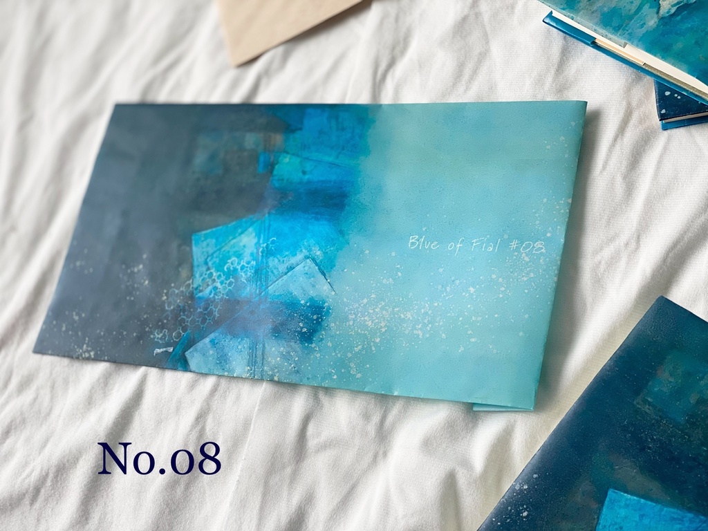 蝋引きブックカバー/Blue of Fial