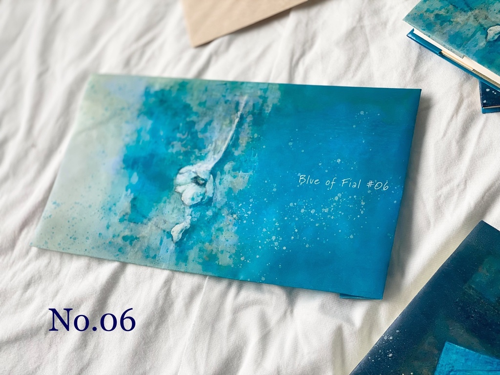 蝋引きブックカバー/Blue of Fial