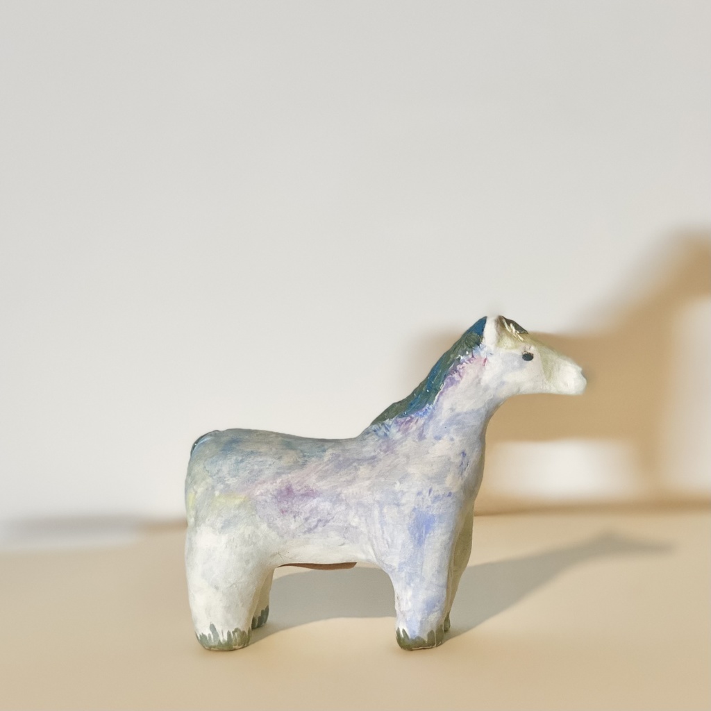 【立体作品】彩りの白馬