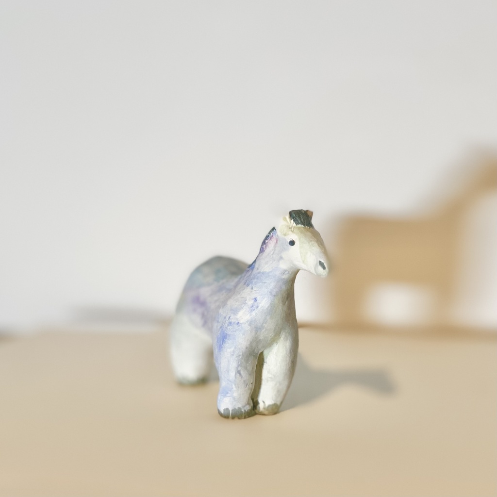 【立体作品】彩りの白馬