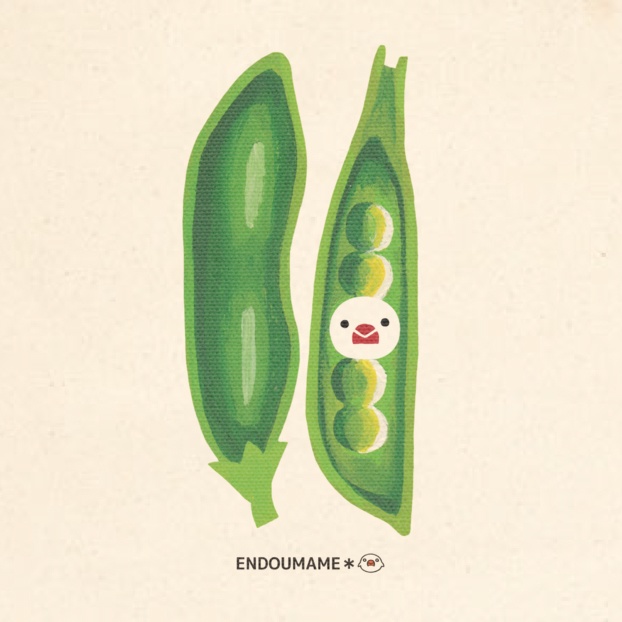 トートバッグ【えんどう豆】-隠れきれてない文鳥シリーズ