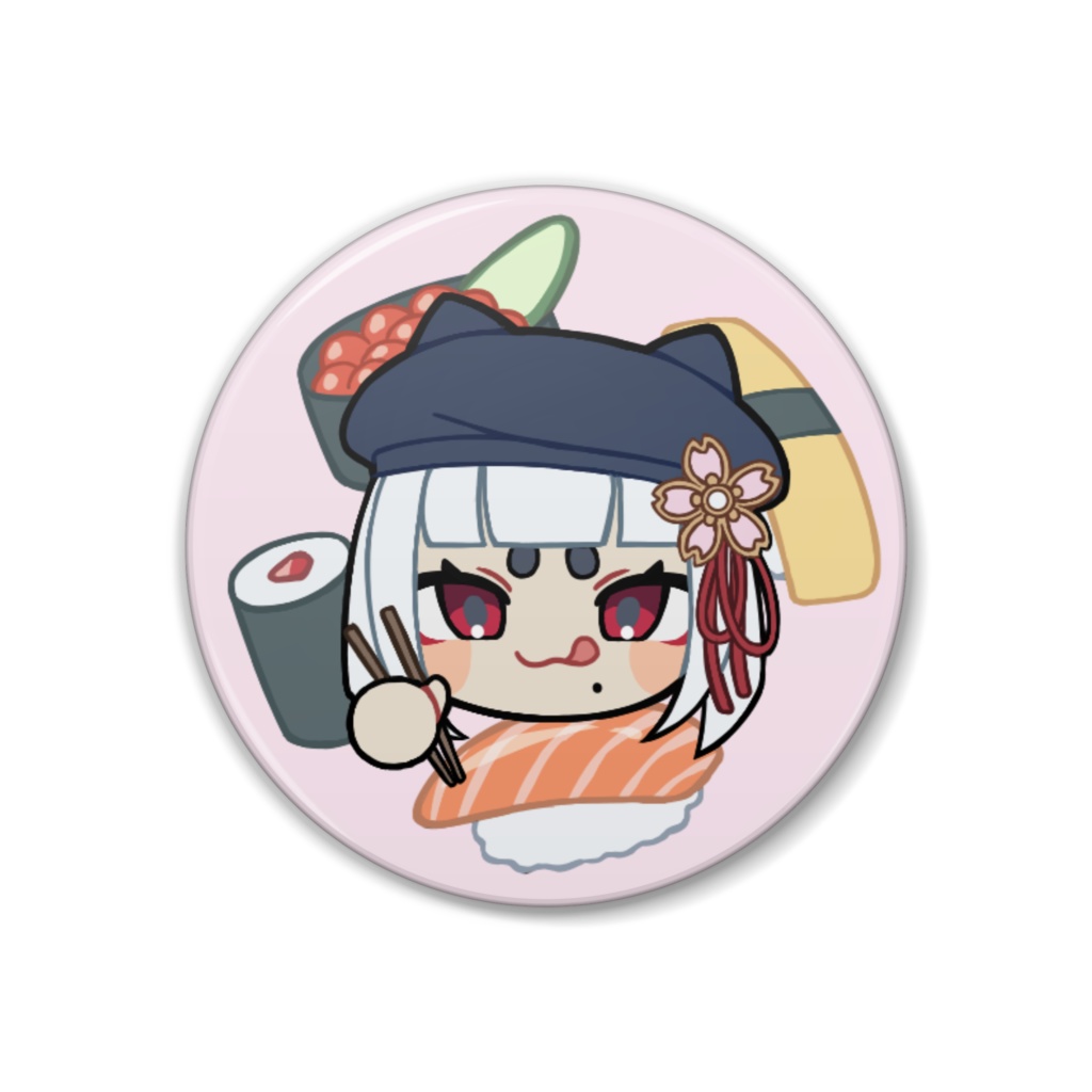【国擬人化】 【今すぐ国旗を振って！】 にほん お寿司 缶バッジ 38mm