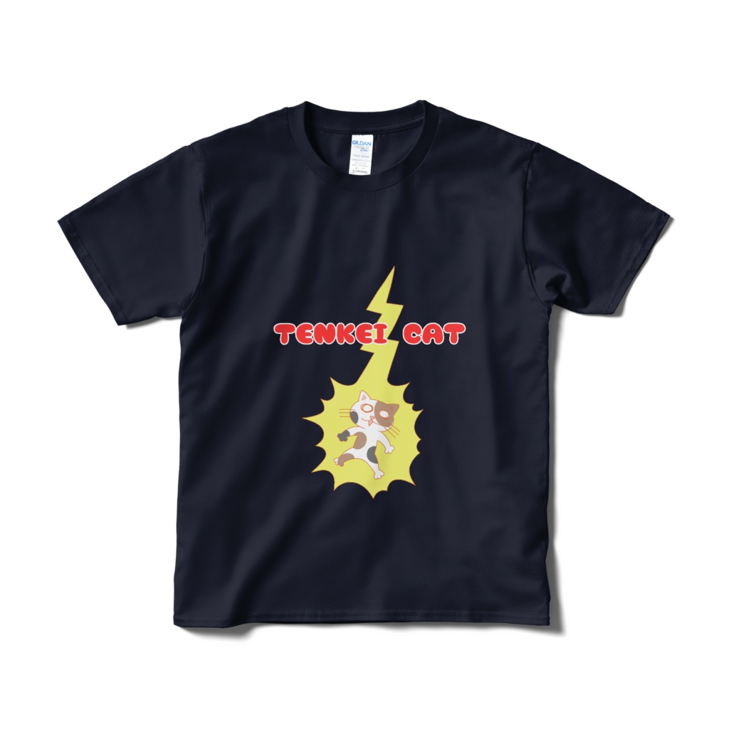 天啓キャットTシャツネイビー