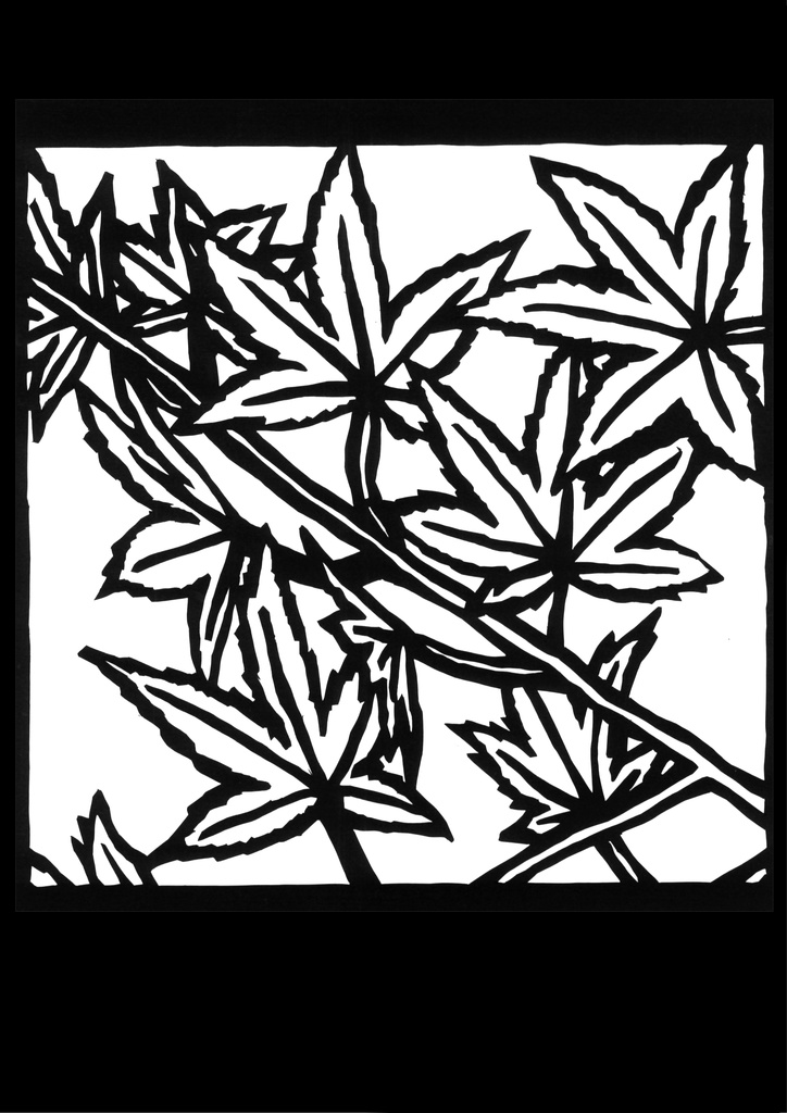 【無料・切り絵図案】紅葉の切り絵