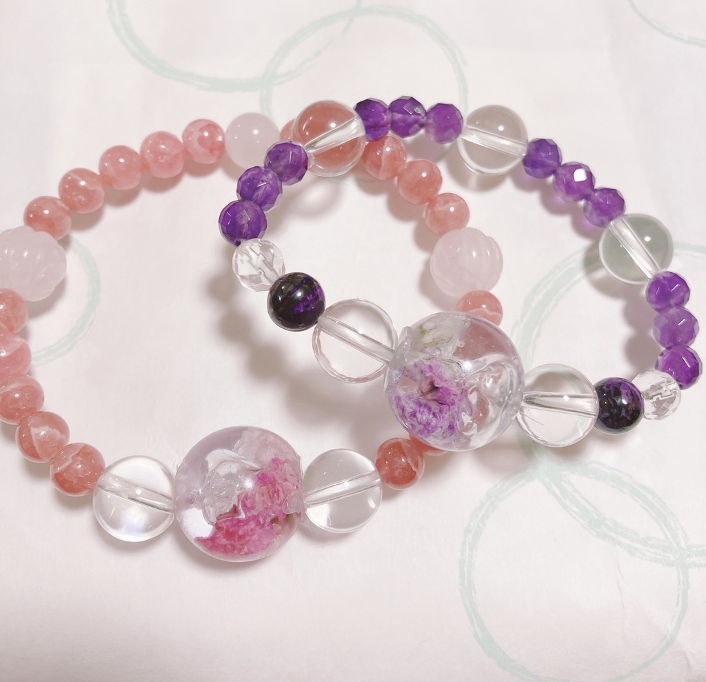 色華珠とパワーストーンのブレスレットーフルオーダー制ー