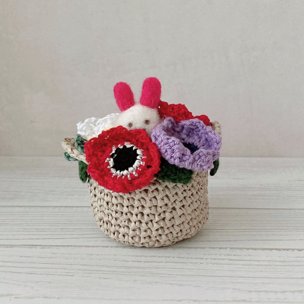 アネモネ ポージーの花かごアレンジメント もふもふ達の秘密の花暮らし雑貨店 Booth