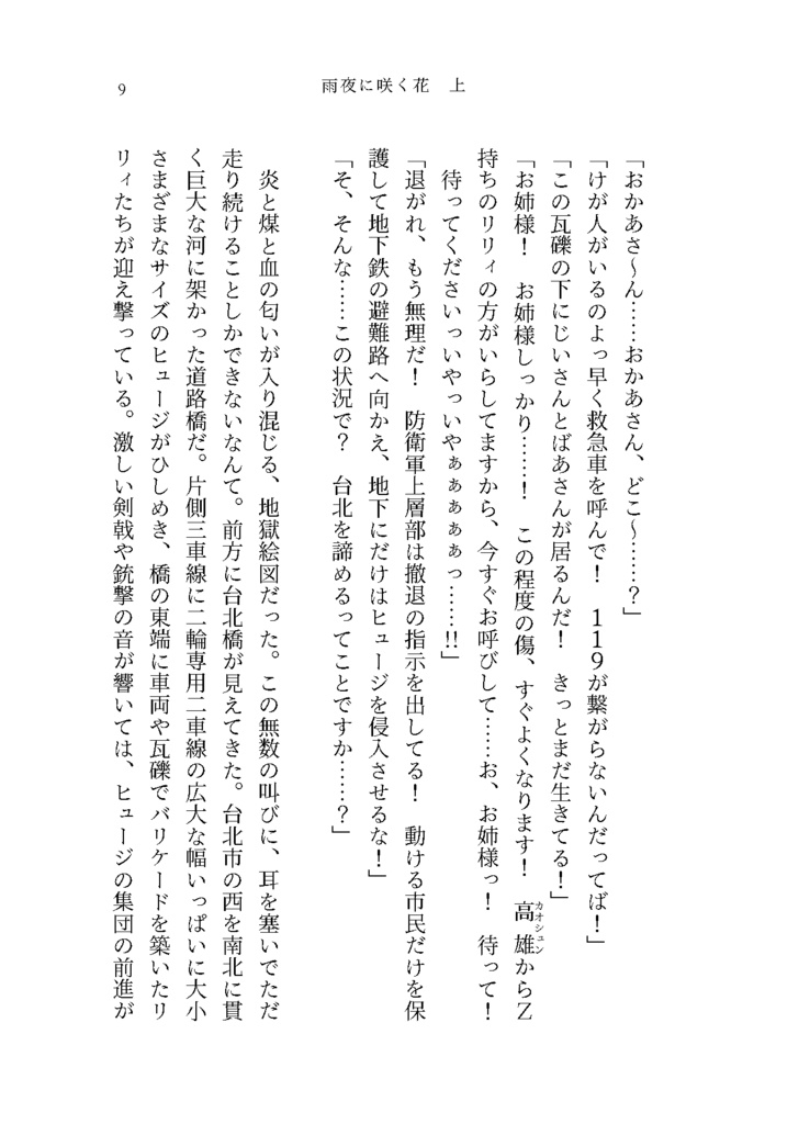 雨夜に咲く花~台北撤退戦~(上巻)