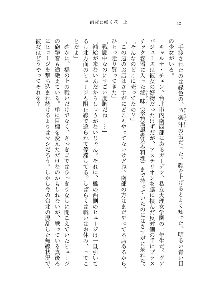 雨夜に咲く花~台北撤退戦~(上巻)