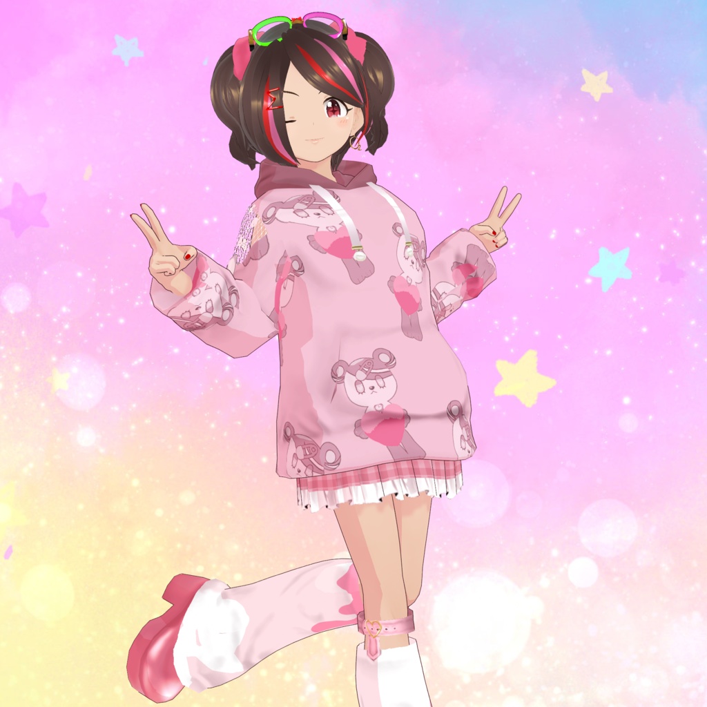 【VRoid】しぐくまちゃんパーカーコーデ【無料】