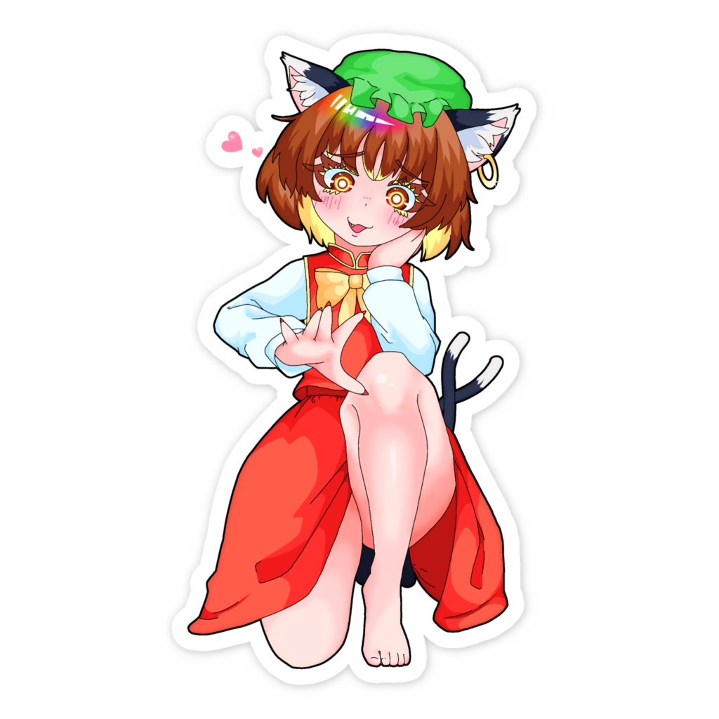 橙のなでなでステッカー