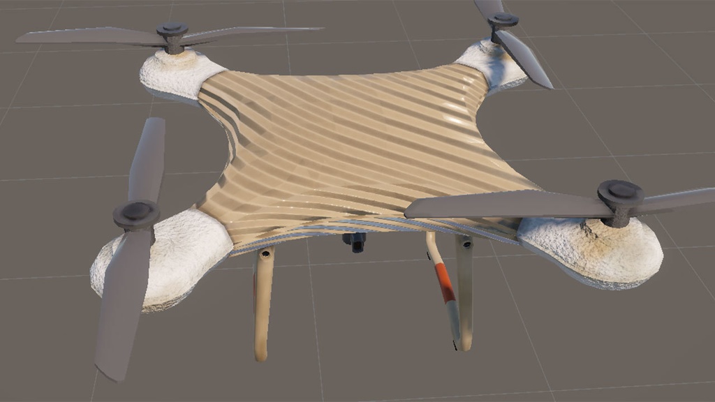 VRChat向けホバリングドローン(プロペラ回転、浮遊アニメ付き小物)