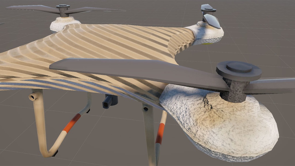 VRChat向けホバリングドローン(プロペラ回転、浮遊アニメ付き小物)