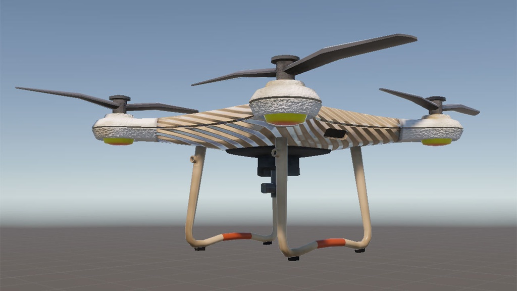 VRChat向けホバリングドローン(プロペラ回転、浮遊アニメ付き小物)