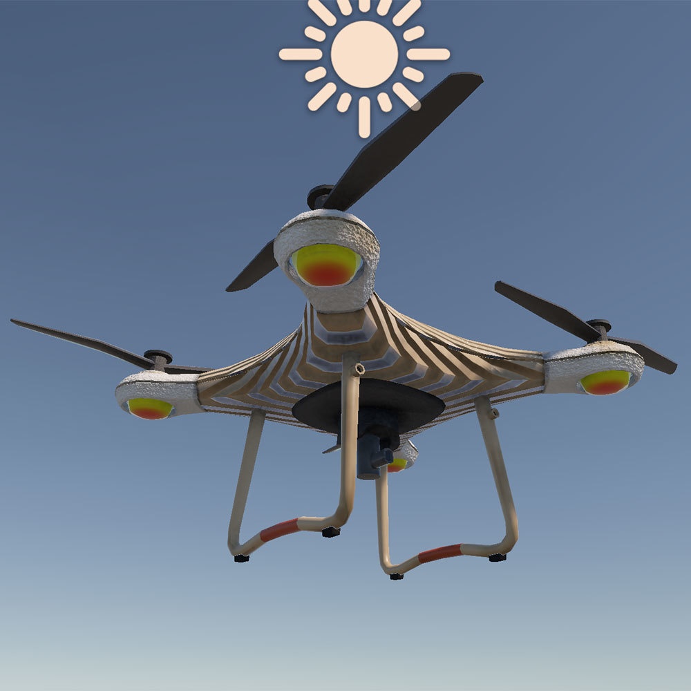 VRChat向けホバリングドローン（プロペラ回転、浮遊アニメ付き小物）