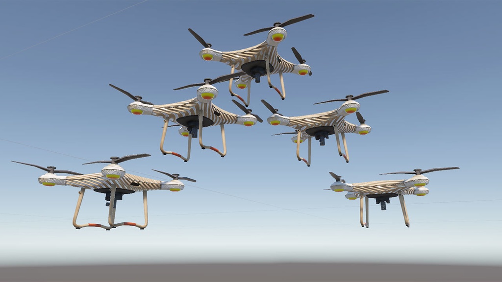 VRChat向けホバリングドローン(プロペラ回転、浮遊アニメ付き小物)