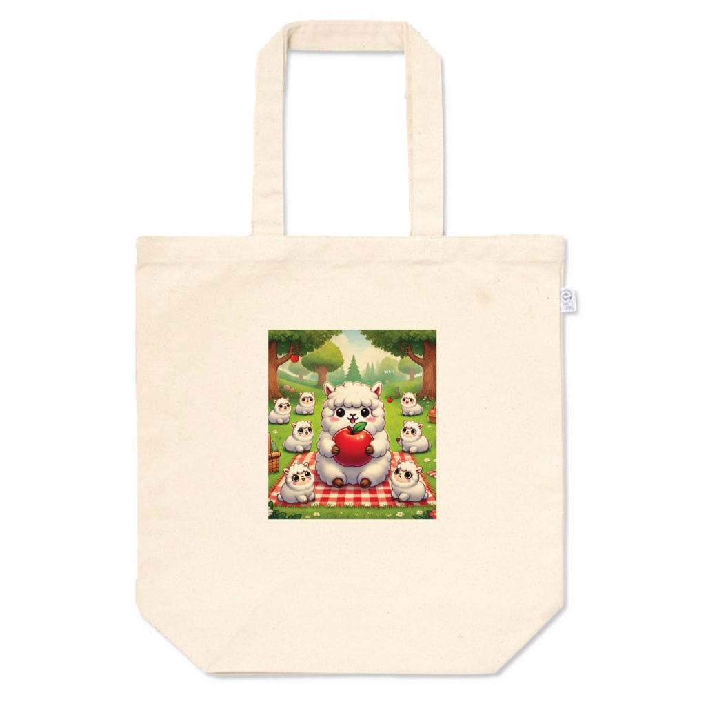 うっかり自分だけリンゴをかじっちゃったアルパカ トートM