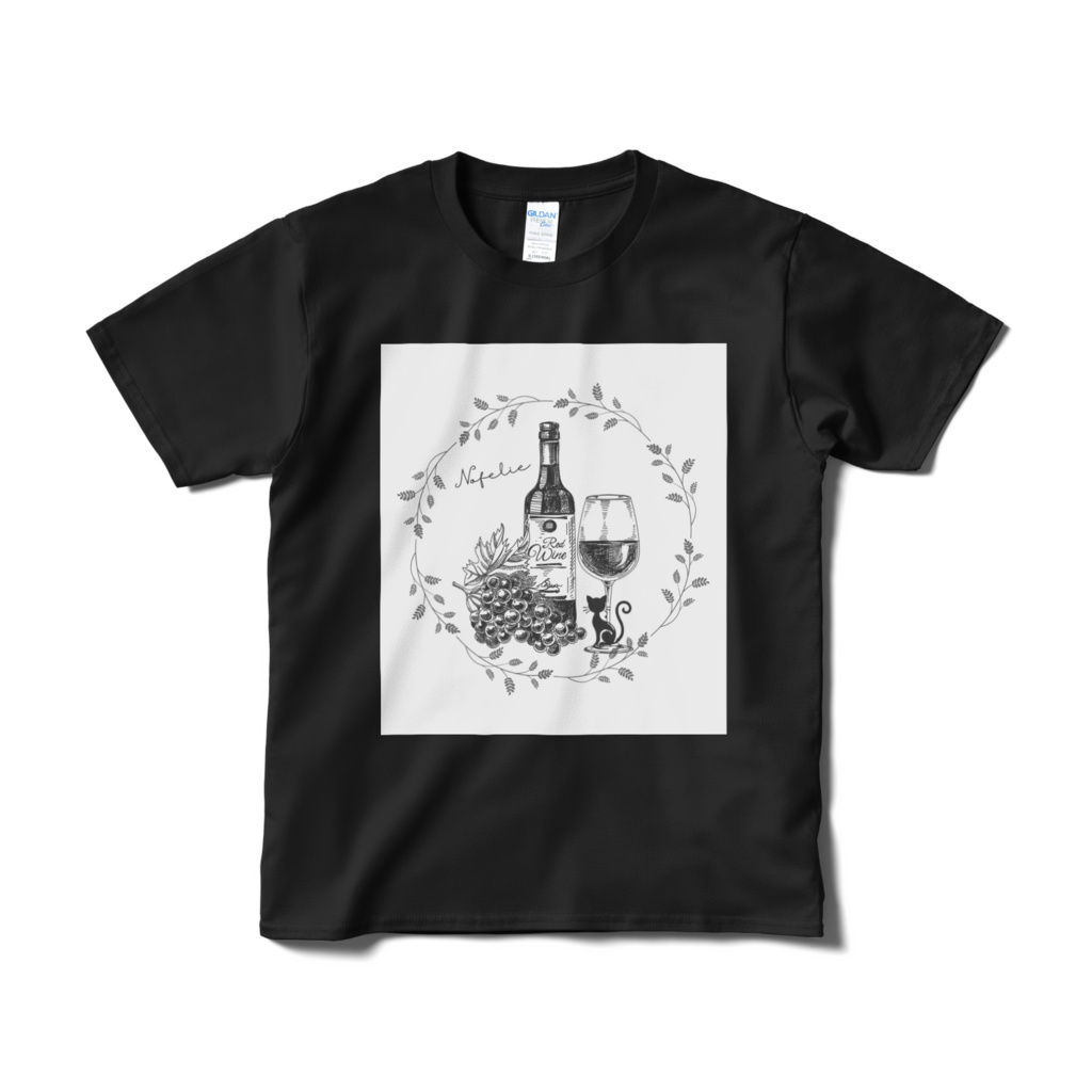 Nofelie オリジナルＴシャツ（ワイン）ブラック/ネイビー