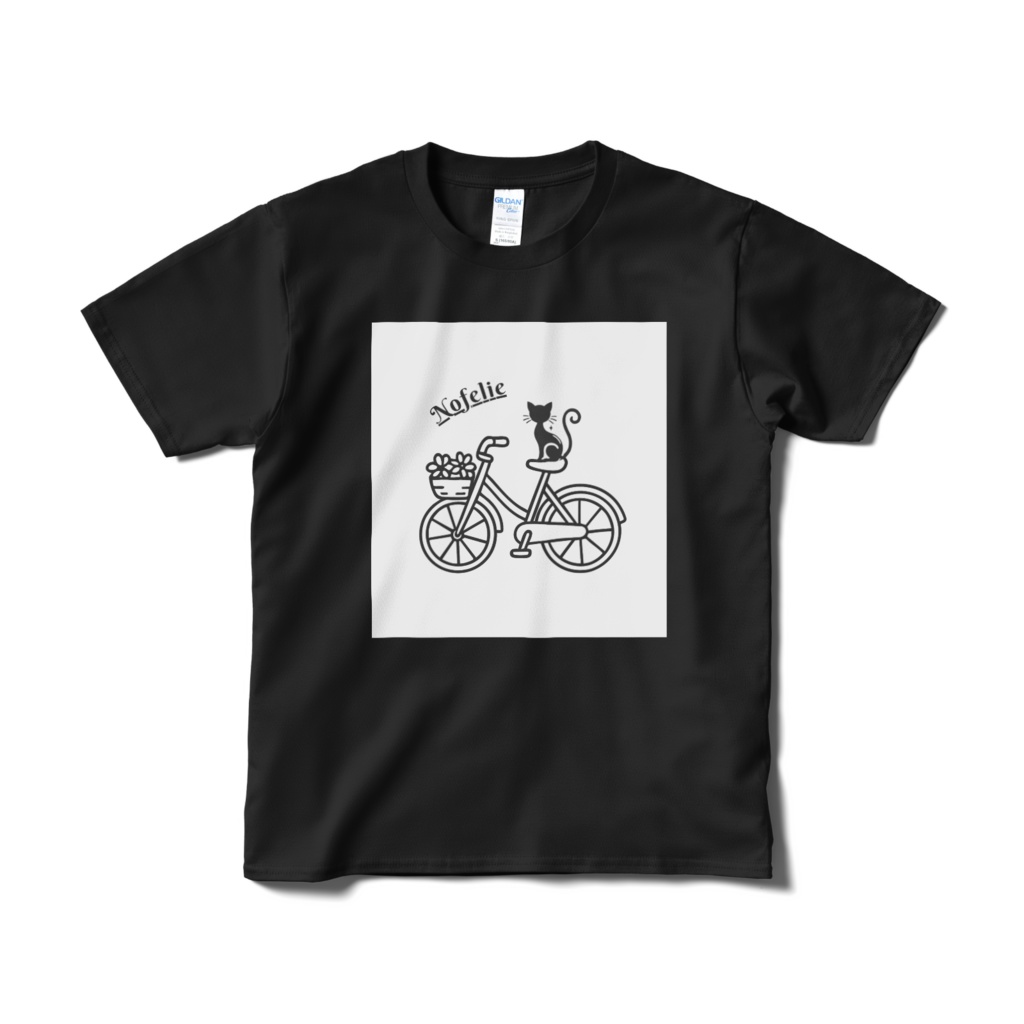 Nofelie オリジナルＴシャツ（自転車）ブラック/ネイビー