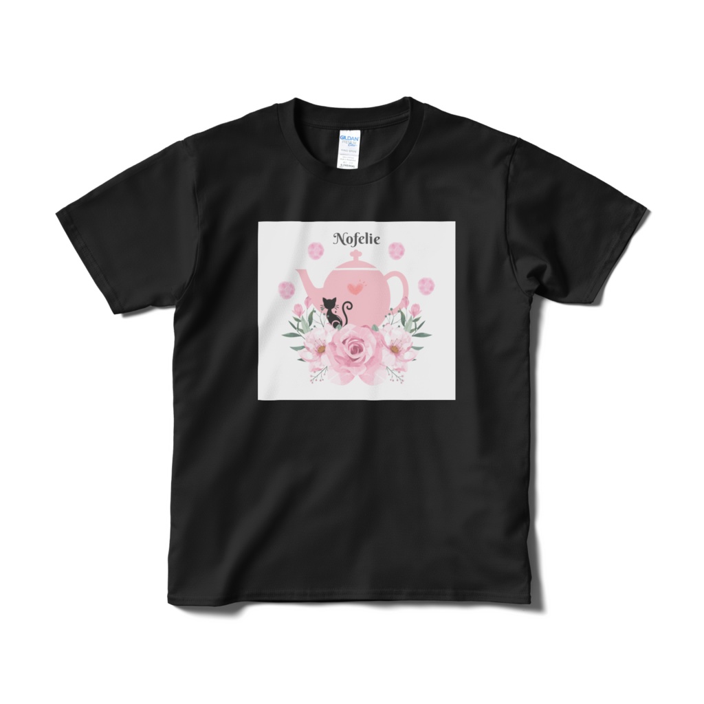 Nofelie オリジナルＴシャツ（ティーポット）ブラック/ネイビー
