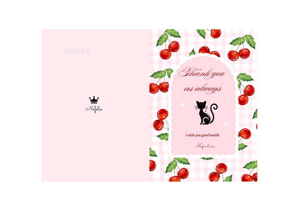 Nofelieオリジナル・「Thank you 」カード(印刷用PDF)