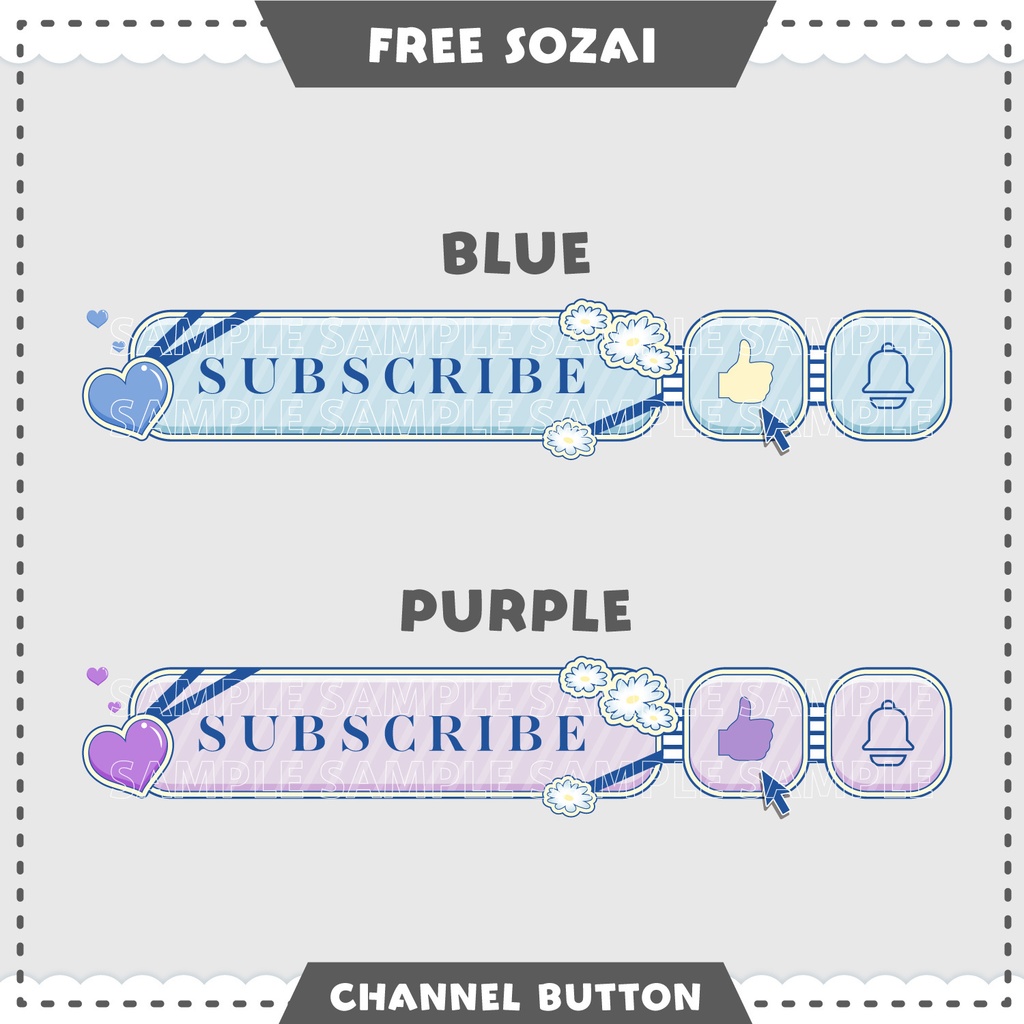 フォロー&リポストで使える★ハートが飛び出る ★シンプル可愛いチャンネル登録ボタン