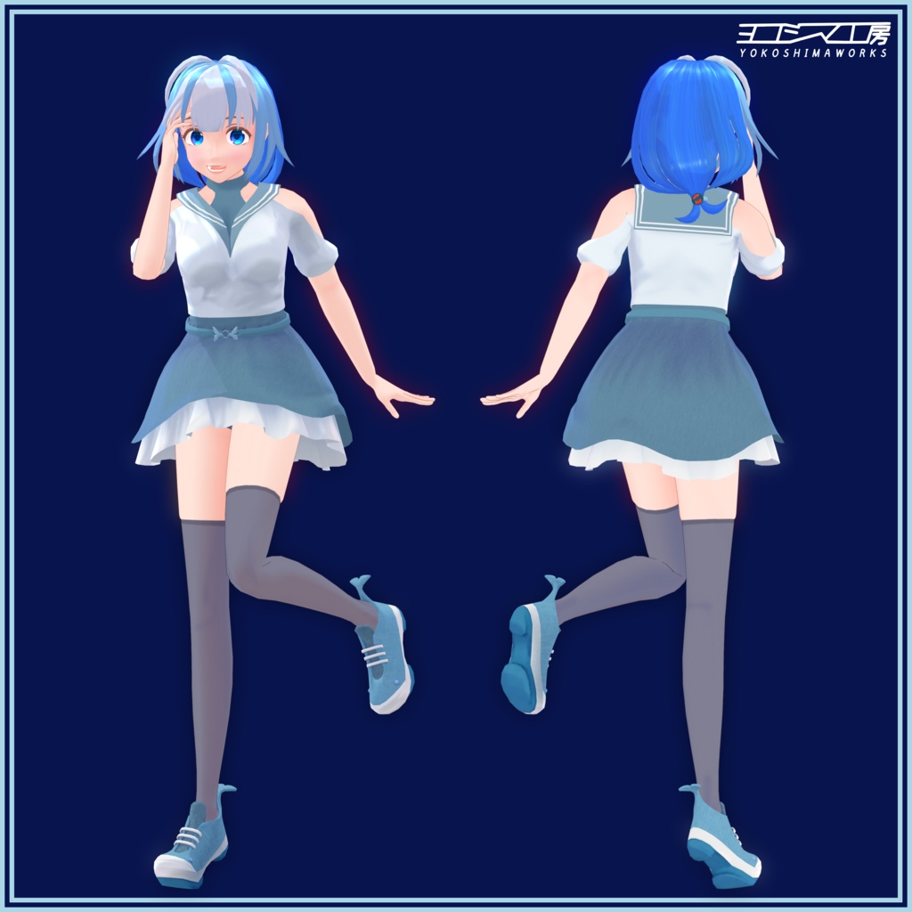 VRChat向けオリジナル3Dアバター 『くじらV2』