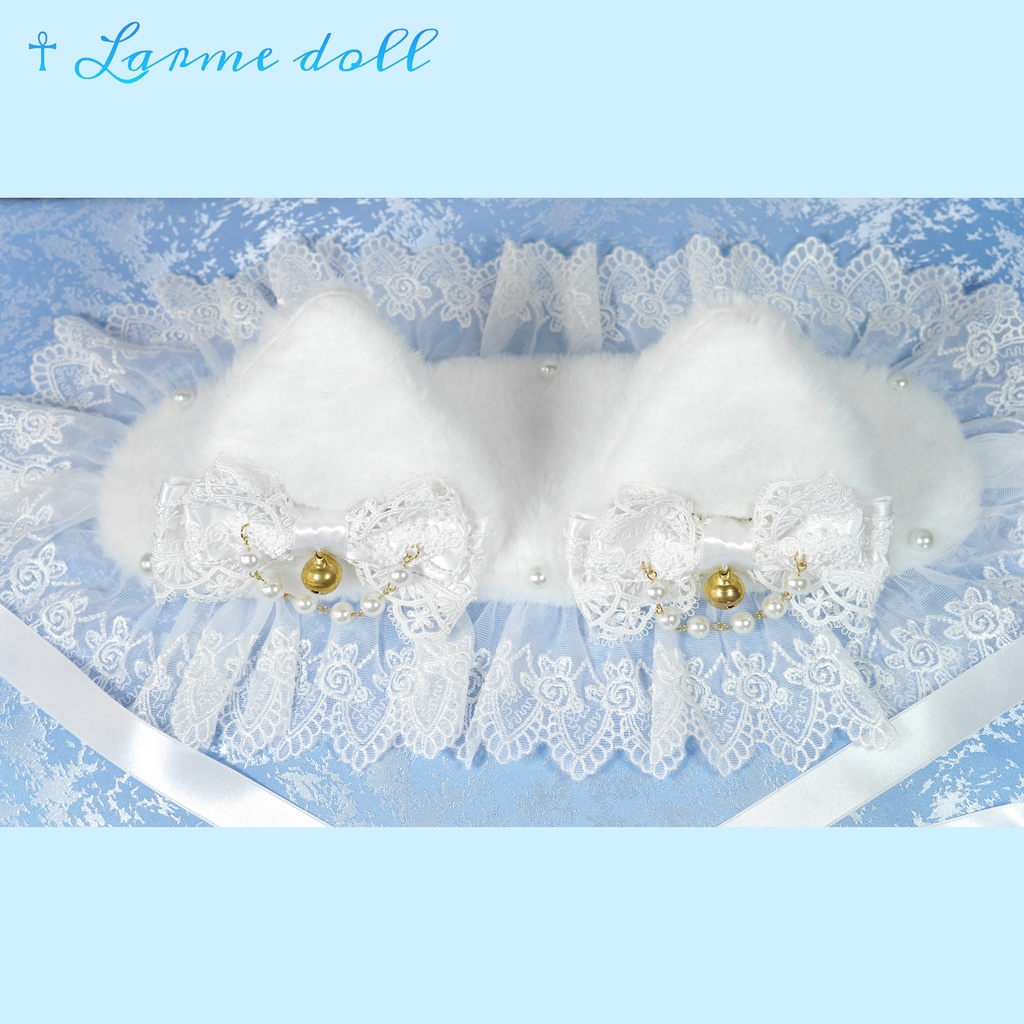【受注生産】《☥》猫耳ファーヘッドドレス (白)