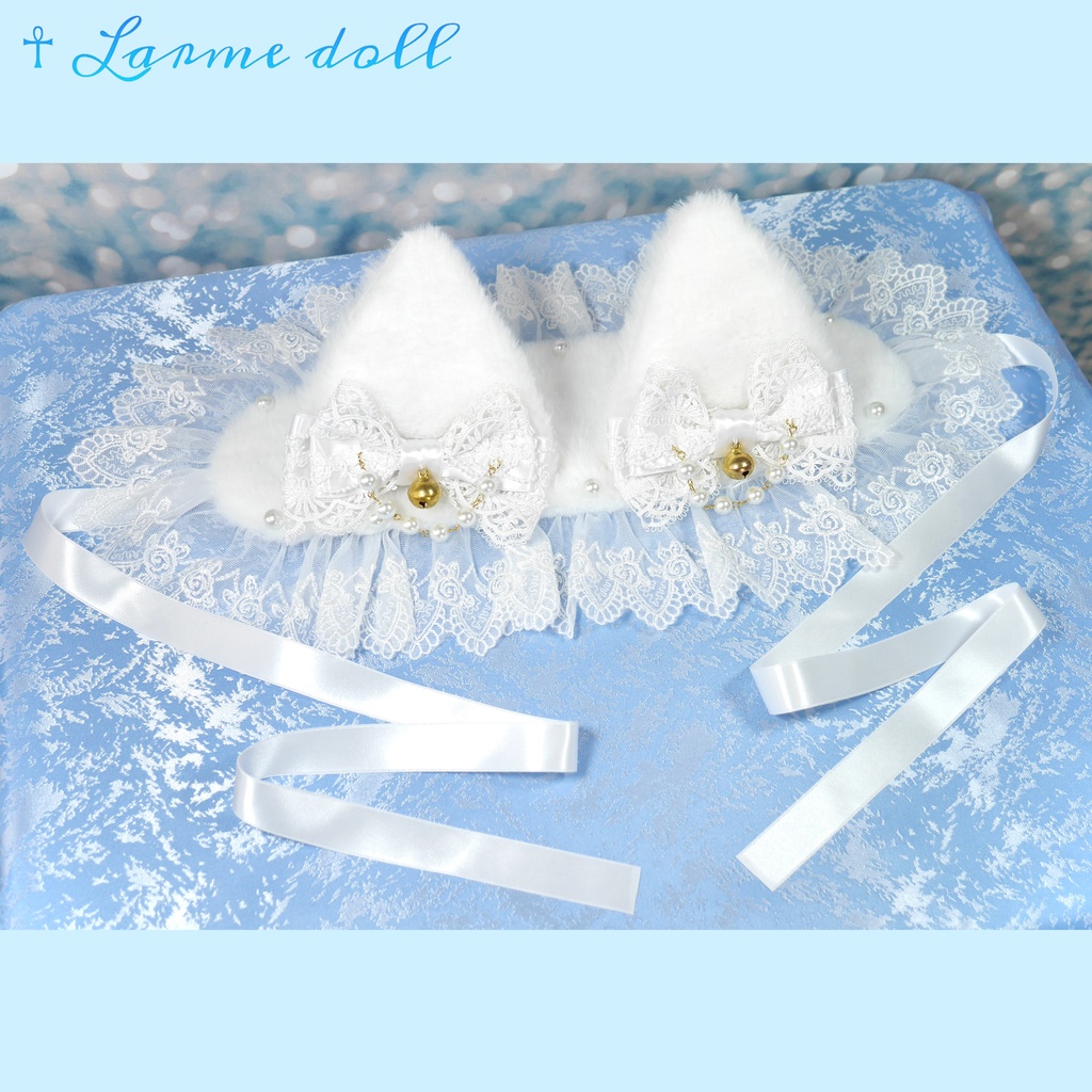 【受注生産】《☥》猫耳ファーヘッドドレス (白)