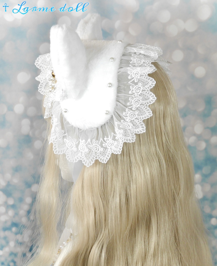 【受注生産】《☥》猫耳ファーヘッドドレス (白)