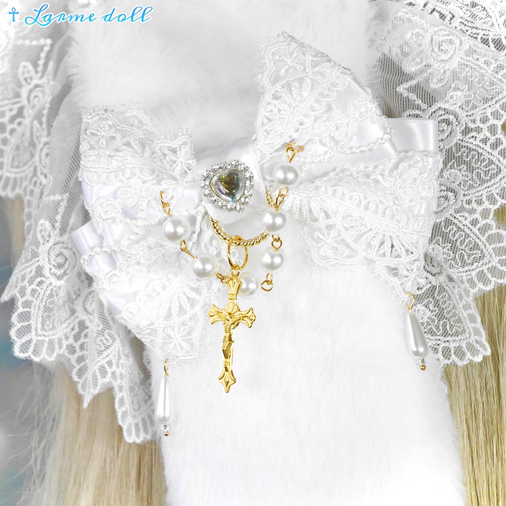 【受注生産】《☥》たれうさ耳ファーヘッドドレス (白)