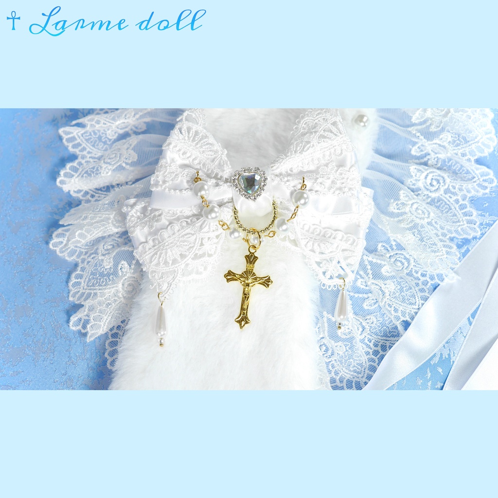 【受注生産】《☥》たれうさ耳ファーヘッドドレス (白)