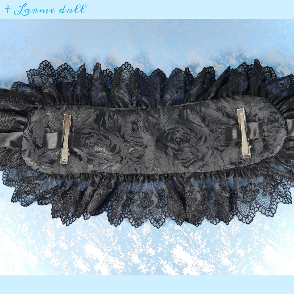 【受注生産】《☥》たれうさ耳ファーヘッドドレス (黒)