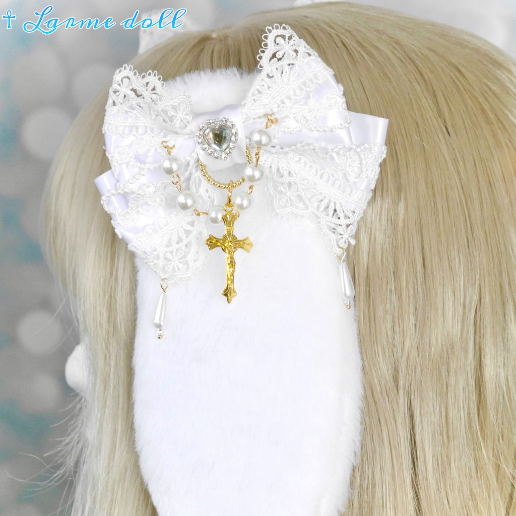 【受注生産】《☥》たれうさ耳ロリィタリボンヘアクリップ