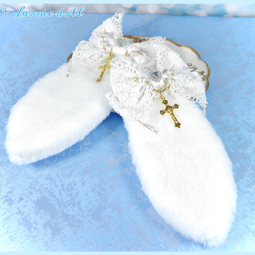 【受注生産】《☥》たれうさ耳ロリィタリボンヘアクリップ