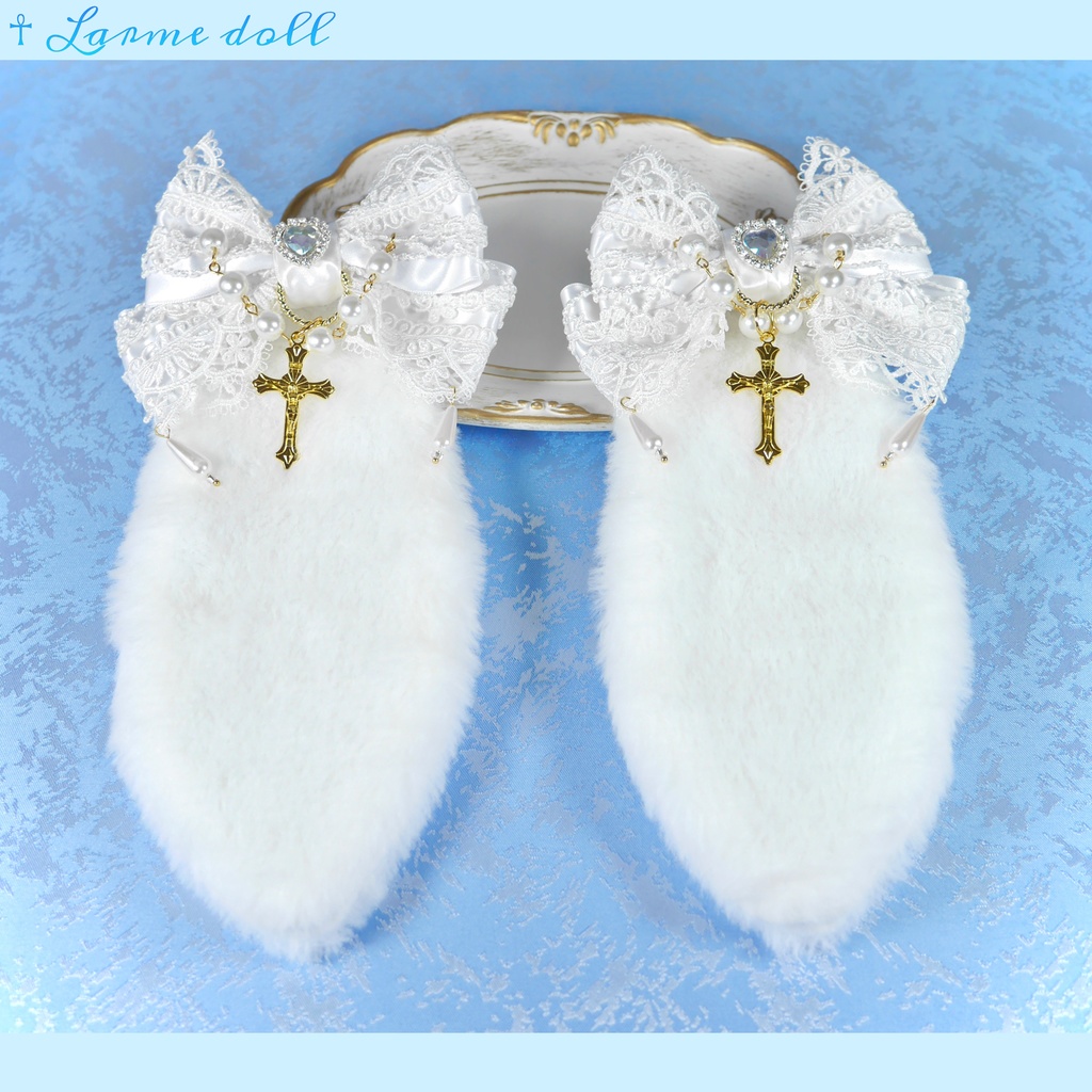 【受注生産】《☥》たれうさ耳ロリィタリボンヘアクリップ