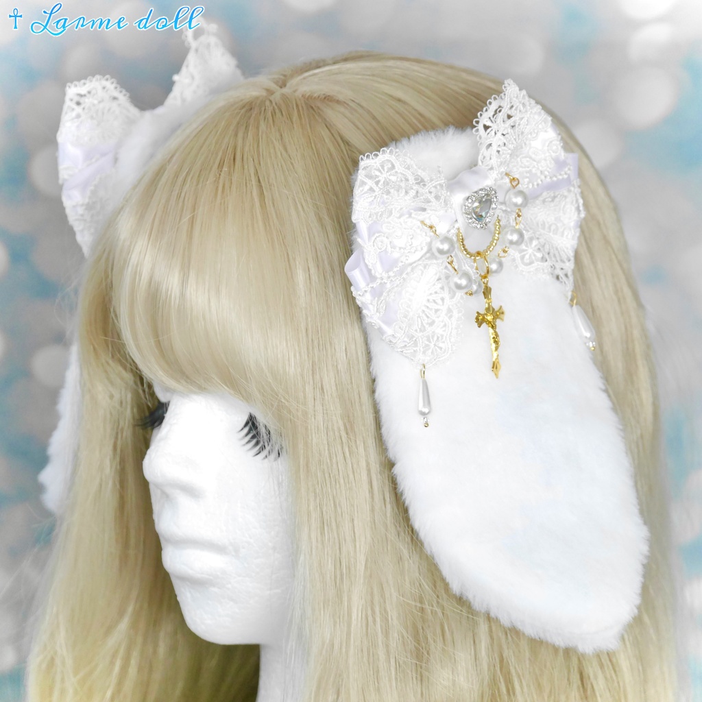 【受注生産】《☥》たれうさ耳ロリィタリボンヘアクリップ