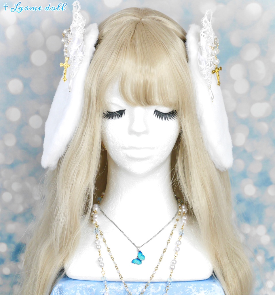 【受注生産】《☥》たれうさ耳ロリィタリボンヘアクリップ