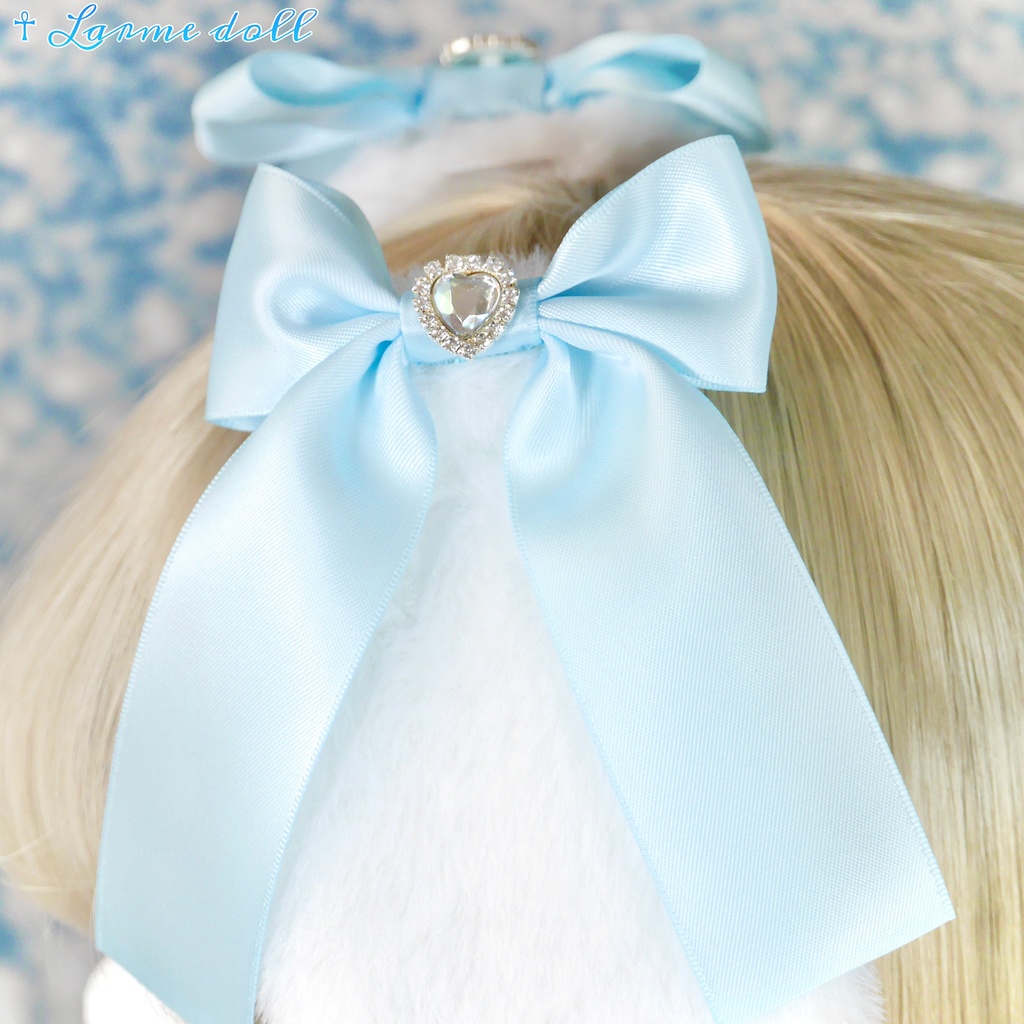 【受注生産】《☥》たれうさ耳リボンヘアクリップ (飾り有りタイプ)カラー▷白