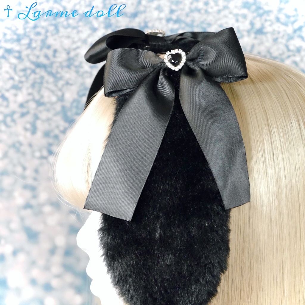 【受注生産】《☥》たれうさ耳リボンヘアクリップ (飾り有りタイプ)