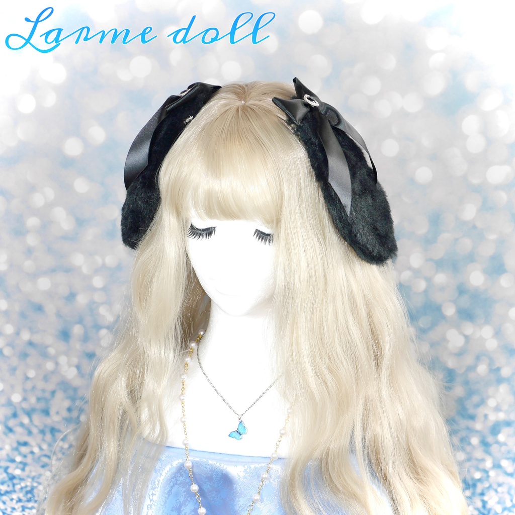 受注生産】《☥》たれうさ耳リボンヘアクリップ (黒) - ☥ Larme doll ( ラルムドール ) - BOOTH 受注生産】《☥》たれうさ耳リボンヘアクリップ (黒) - ☥ Larme doll ( ラルムドール ) - BOOTH