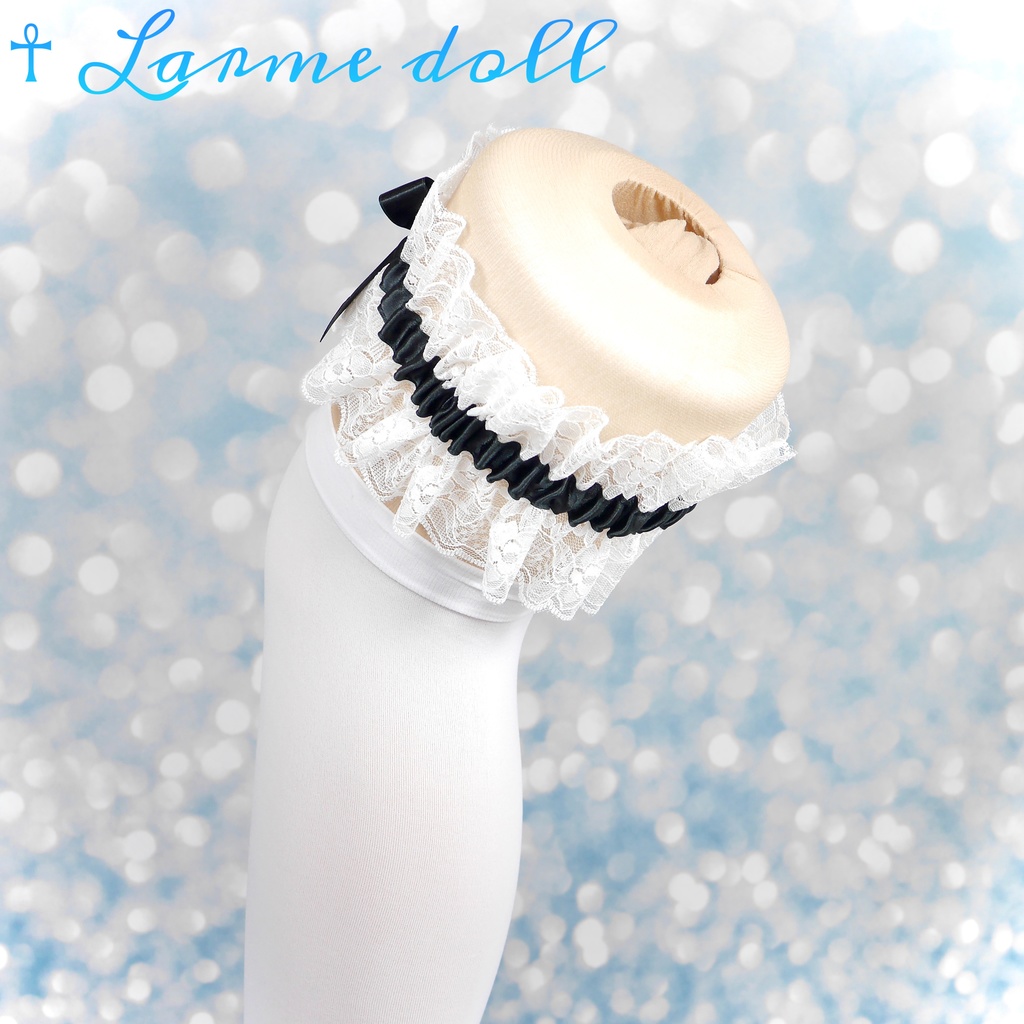 【受注生産】《☥》レースリボンガーターリング(レース白)(リボンノーマルVer.)