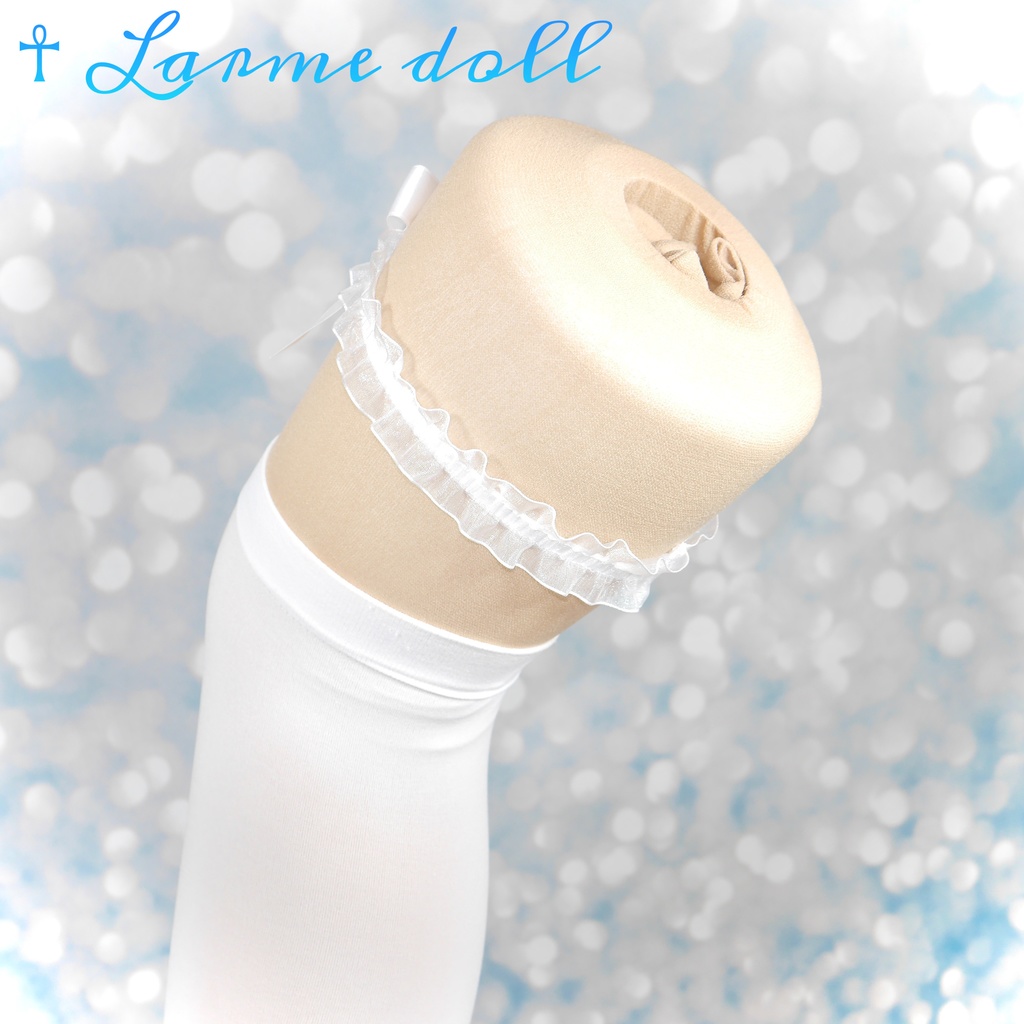 【受注生産】《☥》オーガンジーレースガーターリング(レース白)(リボンノーマルVer.)(クリップ無し)(タイプA)