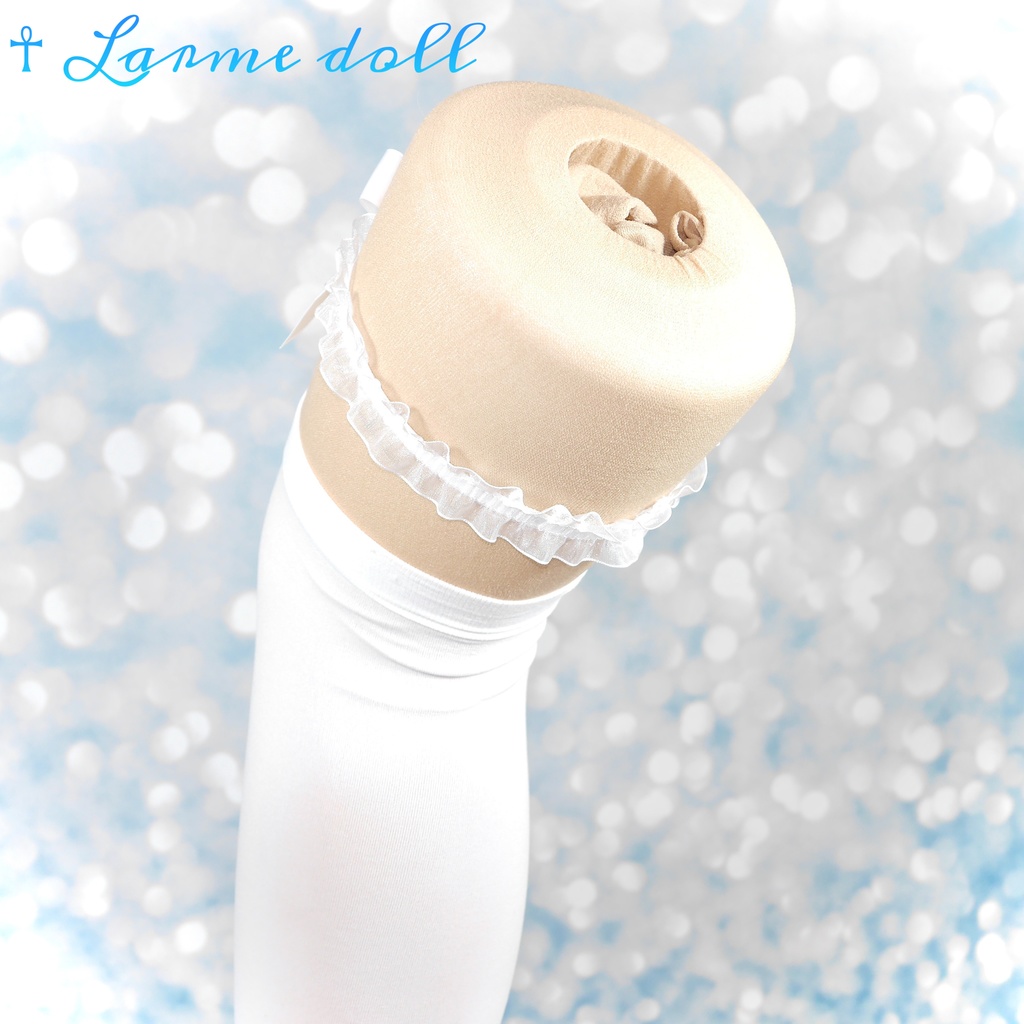 【受注生産】《☥》オーガンジーレースガーターリング(レース白)(リボンノーマルVer.)(クリップ無し)(タイプC)