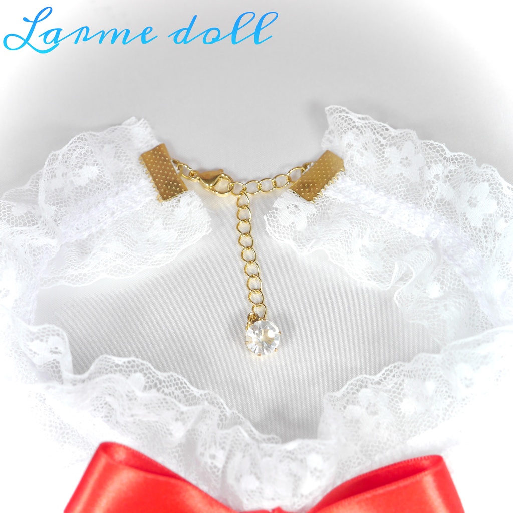 【受注生産】《☥》猫ちゃんの首輪風チョーカー(レース白)