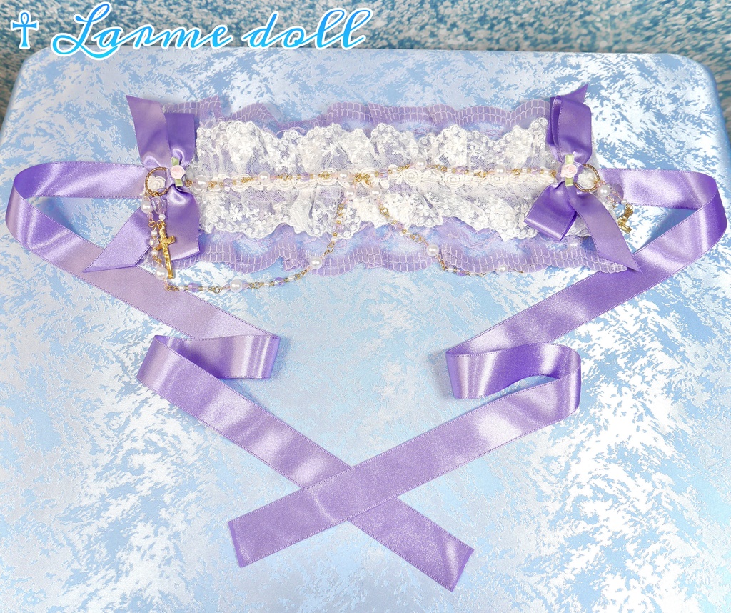 【完成品】【過去製作品】【少し錆び/汚れ有り】《☥》ラベンダーパープルヘッドドレス