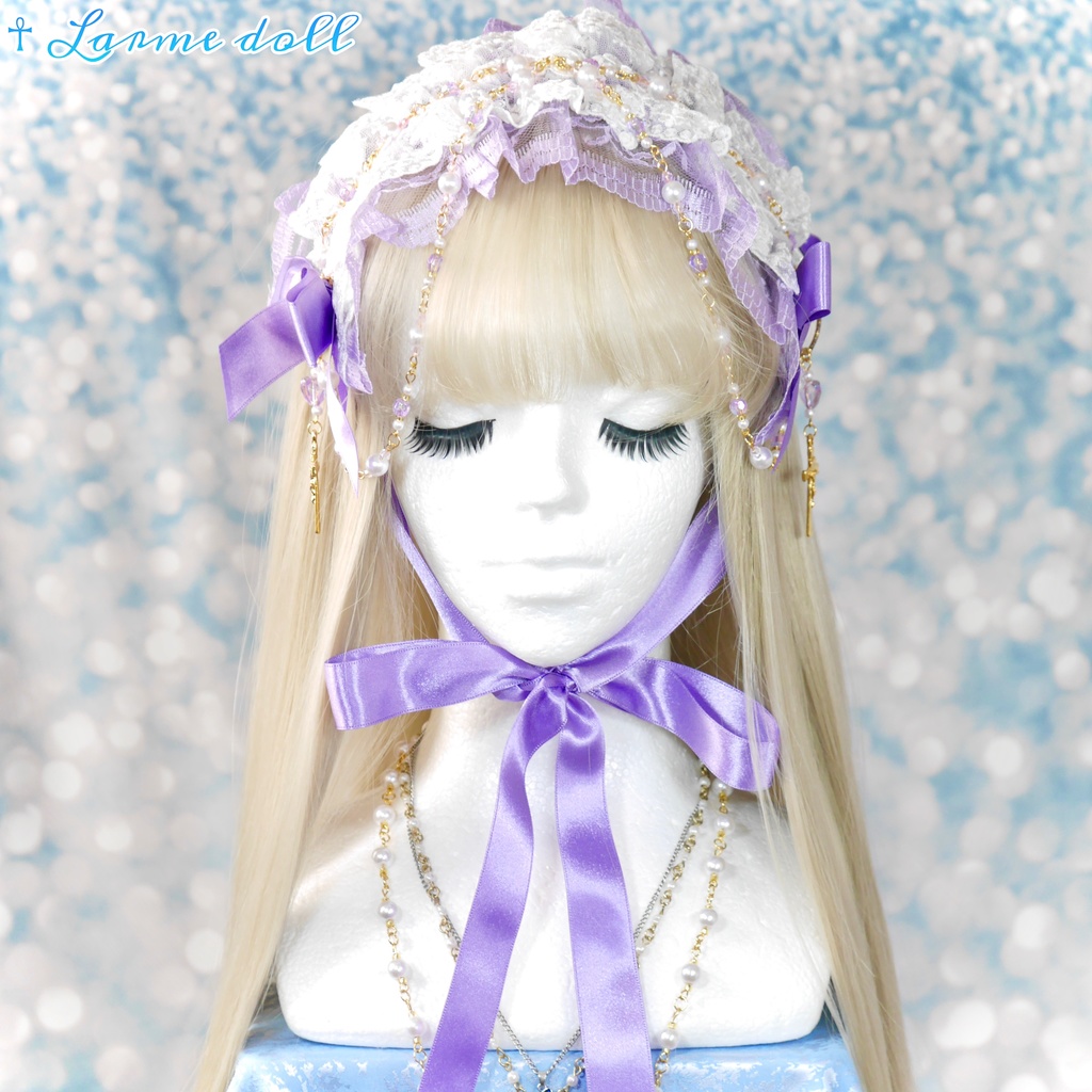 【完成品】【過去製作品】【少し錆び/汚れ有り】《☥》ラベンダーパープルヘッドドレス