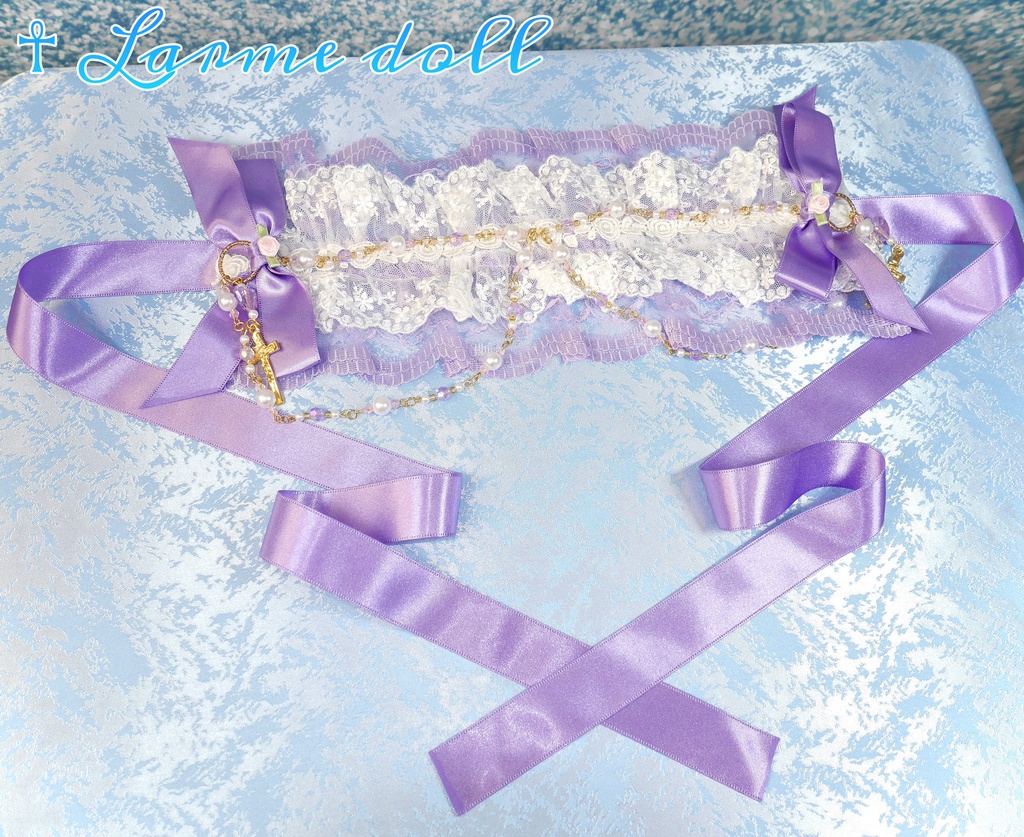 【完成品】【過去製作品】【少し錆び/汚れ有り】《☥》ラベンダーパープルヘッドドレス