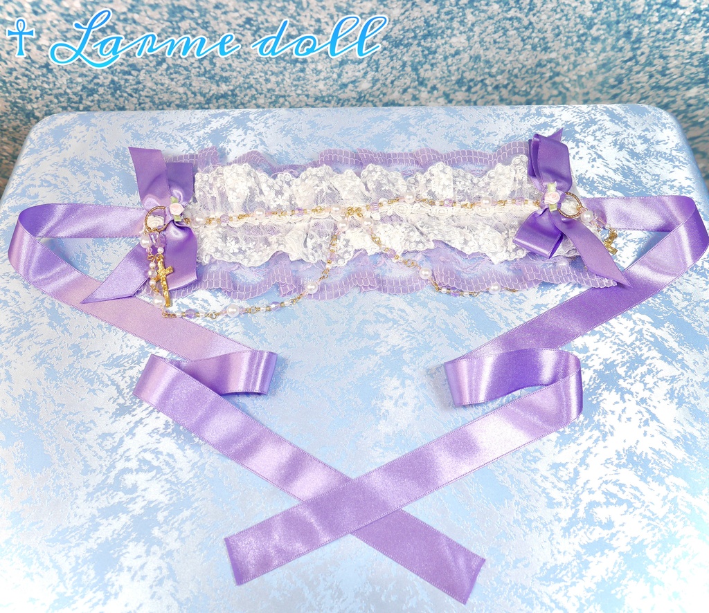 【完成品】【過去製作品】【少し錆び/汚れ有り】《☥》ラベンダーパープルヘッドドレス